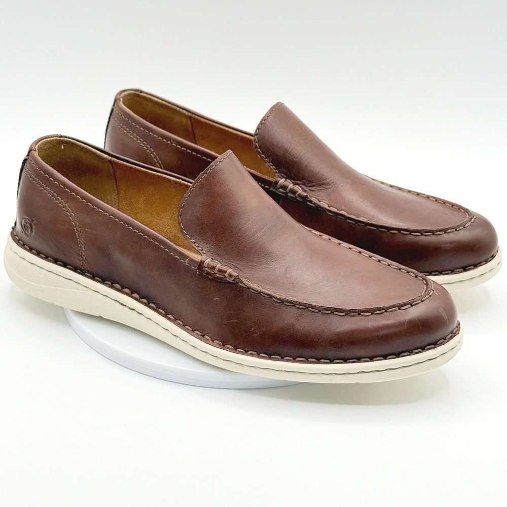 Born Thaton Slip On Loafer Size 8 Mens Brown Leather Business Casual New no box